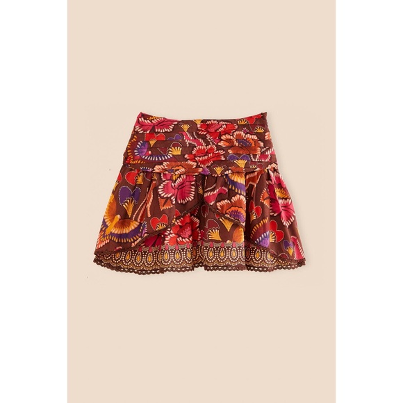 FARM Rio Brown Bright Flora Mini Skirt NWT SZ XL - Picture 7 of 16